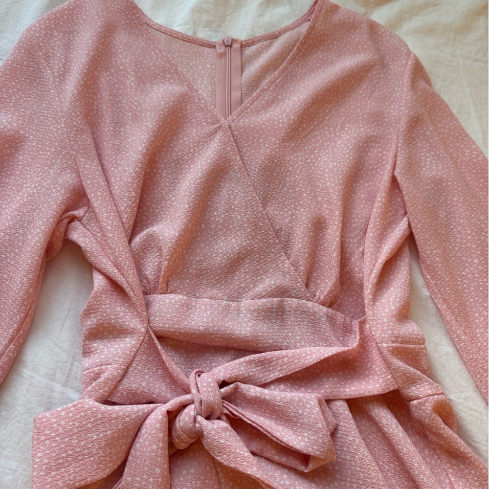 Pink Ruffled Long Sleeve Romper - Picture 2 of 7